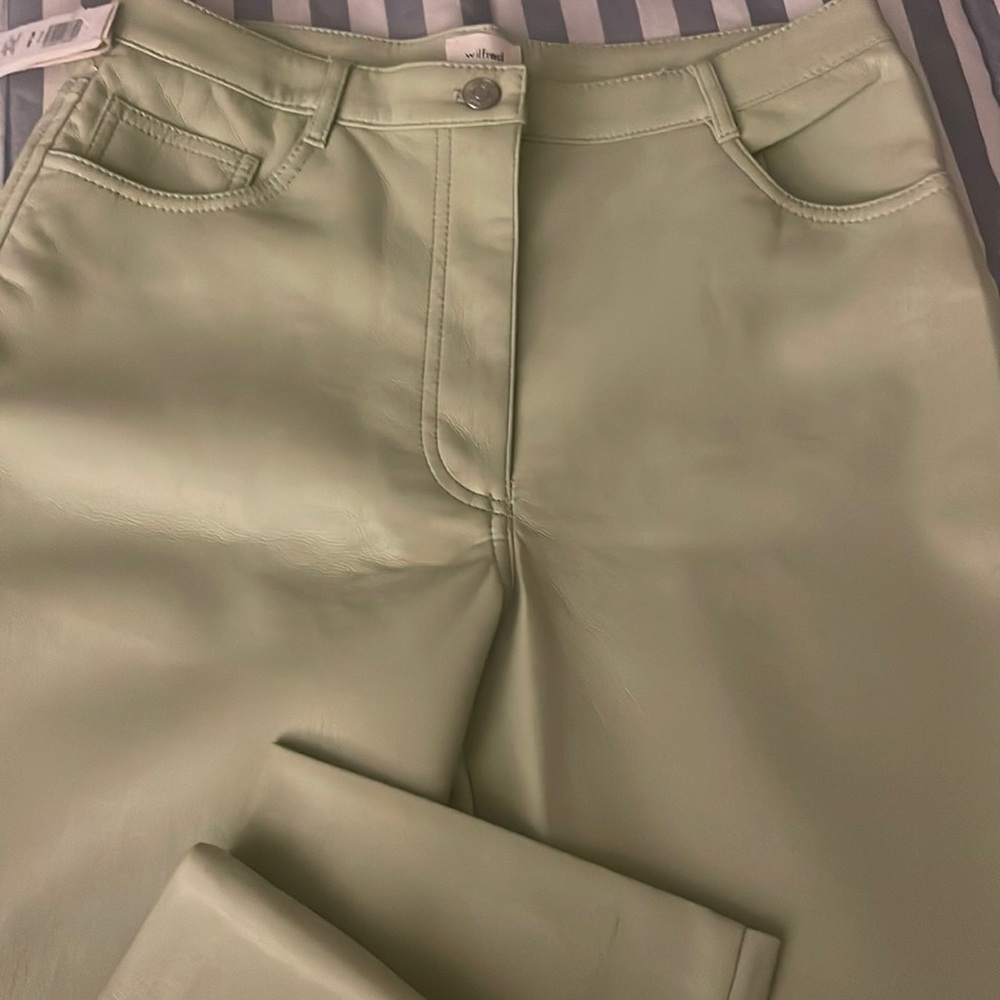 Brand New with Tags, Pastel Green leather look material